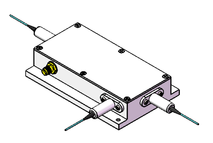 Three-port FC AOM